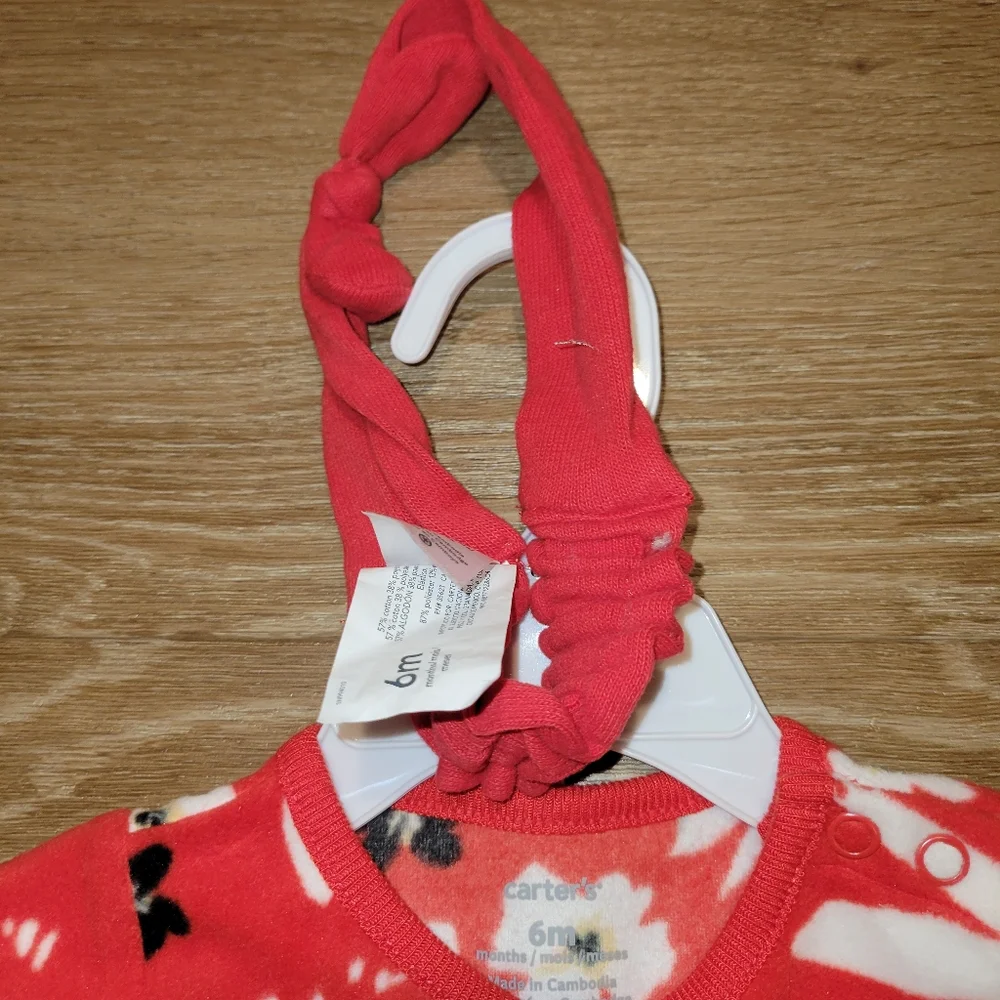 Carter’s Baby Floral 3-Piece Red Pajamas Size 6 Month New